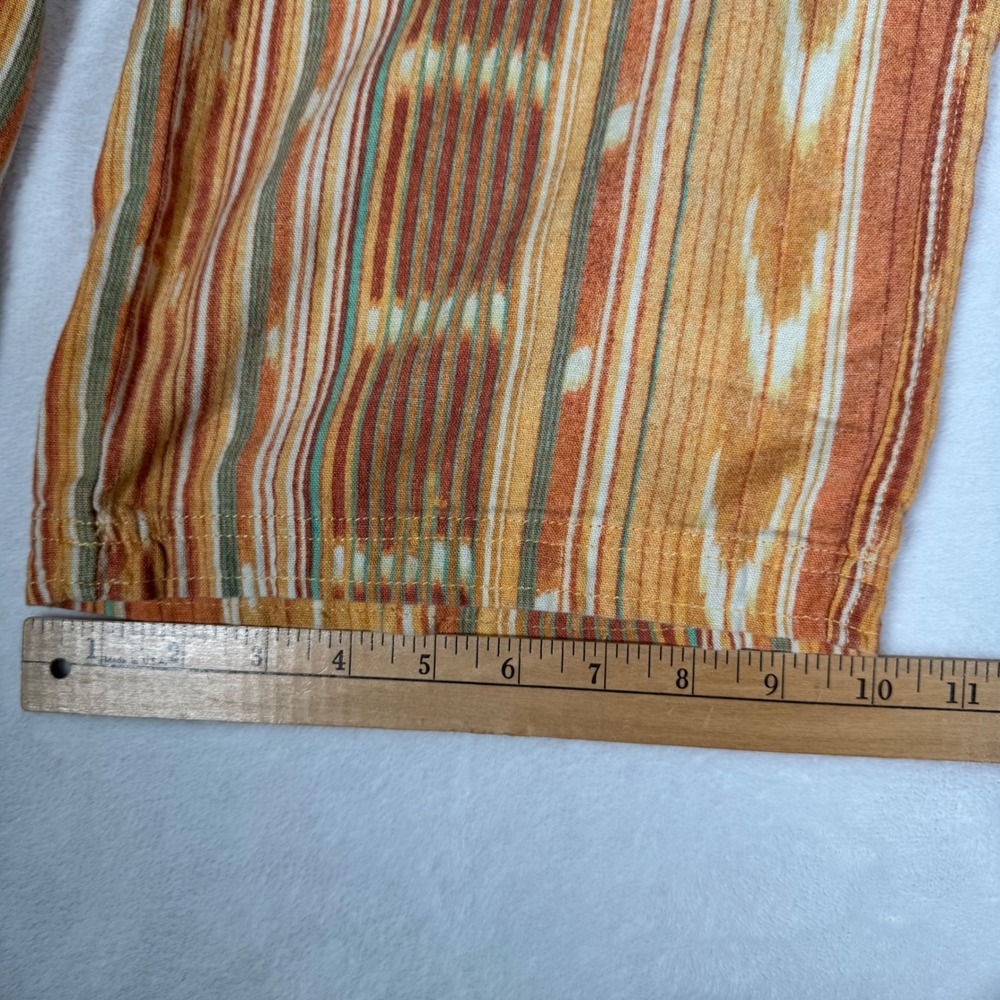 BDG Urban Outfitters Orange Ikat Stripe Wide Leg Carpenter Pants Linen Blend 2 - Picture 11 of 11